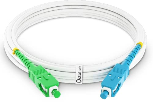 Octofibre - Câble Fibre Optique Freebox - 2m - Renforcé avec Blindage Kevlar - Rallonge/Jarretière Fibre Optique - SC APC vers SC UPC - Garantie 10 Ans