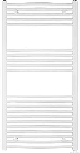 anapont elektrischer Badheizkörper - weiß gebogen - mit AN/AUS - Schalter - Handtuchheizkörper - Badheizung elektrisch - Handtuchheizung - Made in Germany