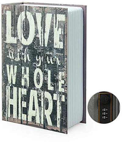 Aufbewahrungsbuch Safe Aufbewahrungsbox Wörterbuch Geheimsafe Box mit Sicherheits-Kombinationsschloss/Schlüsselumleitung Buch versteckter Safe (Passwortschloss, Liebe)