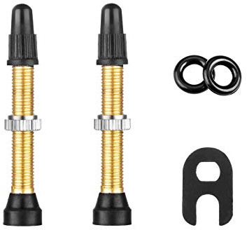 2PCS Tubeless Valves, Brass Tubeless Valve Stem(40 mm), 1PSC Valve Core Remover Tool