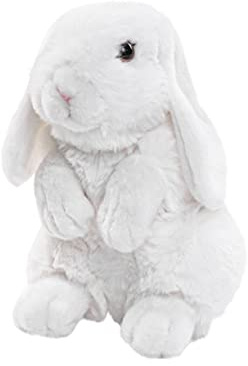 Uni-Toys - Lapin bélier Blanc - 19 cm (Hauteur) - Lièvre, Animal de la forêt - Peluche, Doudou