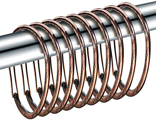 ZESLMG - Anelli per tenda da doccia in bronzo, antiruggine, ganci decorativi per tenda da doccia, per bagno, ganci decorativi per tenda da doccia, set di 12