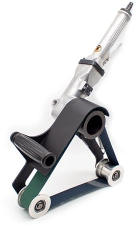 Jieotwice Lijadora de Banda Neumática para Cepillar y Pulir Tubos Redondos Mesa de Cepillado de Acero Inoxidable de 1/4 de Pulgada 40x760MM 4500RPM (A)