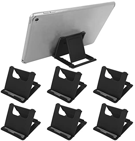 TIESOME 6 Stück Faltbarer Handy-Ständer, Multi-Winkel-Taschen-Telefonständer, tragbarer Universal-Tischständer für alle mobilen Smart-Phone-Tablet-Displays (Schwarz)