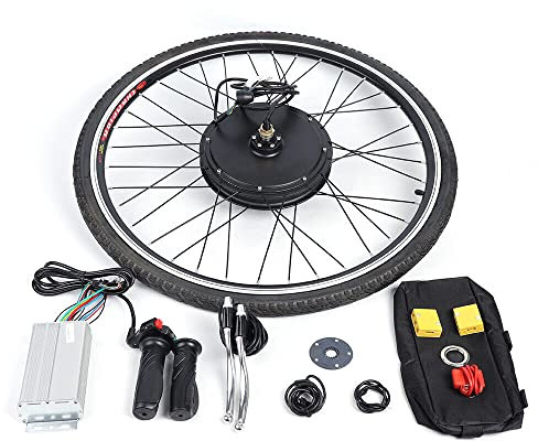 28” Elektrofahrrad Vorderrad Umbausatz Kit 36V 800W Vorderrad E Bike Conversion Set mit LCD Display Elektrofahrrad Frontmotor Umbausatz Set