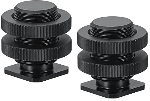 PATIKIL Male 5/8 to Female 1/4 Camera Hot Shoe Mount, Flash Cold Shoe Mount Tripod Screw Adapter for DSLR Rig, Black