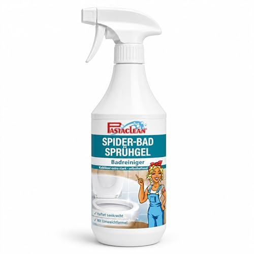 Pastaclean® Spider Bad Sprühgel (1 Liter) Starker Badreiniger - selbsthaftender Kalklöser