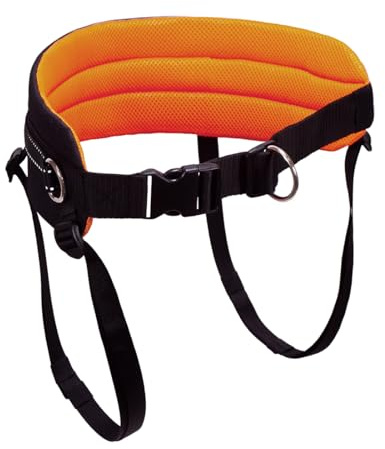 LASALINE Bauchgurt für Hundeleine Canicross Dogtrekking Ski-Jöring Touren Hundesport mit Beinschlaufen in Schwarz Neonorange