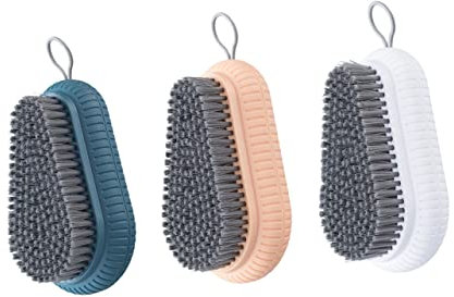 PartyKindom 3stücke Scheuerbürste aus Abs-Material Reinigungsbürste für Kleidung Wäsche Schuhe Badewanne mit Borsten für Effektive Schmutzentfernung Einfach Aufhängbar Platzsparend