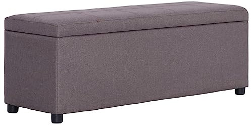 ULUYYUC Aufbewahrungsbox mit Deckel Großer Garderobenschrank Garderobenbank SchrankBank mit Staufach 116 cm Taupe Polyestergeeignet für Flure, Schlafzimmer, Veranden