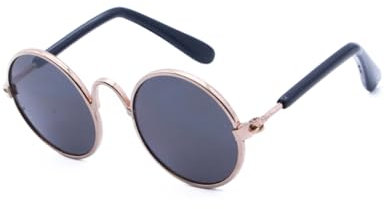Housoutil Mode Haustier Sonnenbrille Für Kleine Hunde Katzen Mit Metallrahmen Federbeine Uv-Schutz Fotorequisite Schwarz