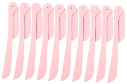 Mikinona Faltbare Augenbrauenrasierer Verhindert zu Nahes Rasieren 10 Stück Sicherer Gesichtshaartrimmer aus Edelstahl und ABS für Damen für Oberlippe und Augenbrauen