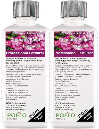 POFLO Special NPK liquid fertilizer for clematis and flowering climbing plants. Professional High-tech complete fertilizer 500ml