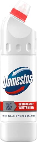 Domestos White & Sparkle Thick Bleach eliminates all known germs disinfectant for a clean, safe home 750 ml (Pack of 5)