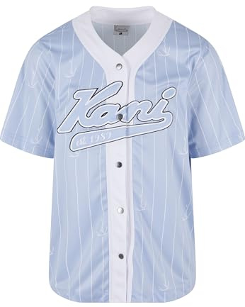 Karl Kani Herren KM242-008-3 Varsity Logo Pinstripe Baseball Shirt
