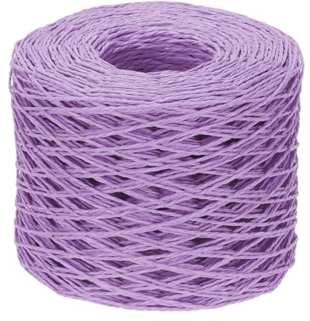 PATIKIL Cuerda De Papel De Rafia Trenzada 600 Pies, Cinta De Rafia Cordel Para Tejer Manualidades Cajas Embalaje Envoltura Tejido, Morado