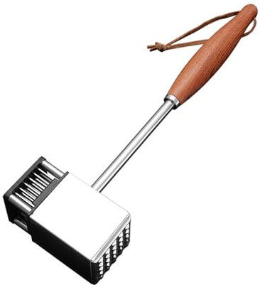 OYWEHECE Professionnel Viande Attendrisseur Marteau en Acier Inoxydable, Heavy Duty Double Face Viande Tenderiser Maillet avec Anti-Slip Poignée en Bois,