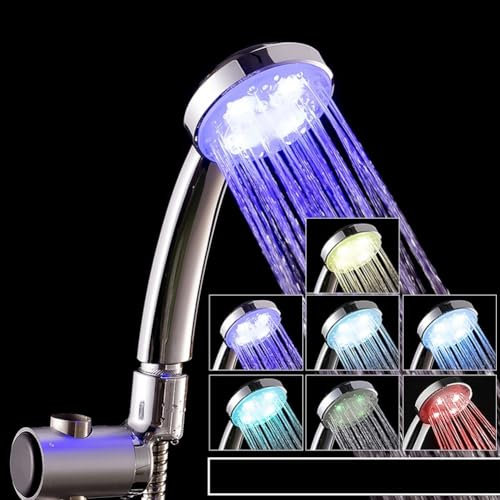 Soffione doccia a LED con 7 colori che cambiano, risparmio idrico palmare ad alta pressione soffione doccia spa, alimentato ad acqua, per il bagno