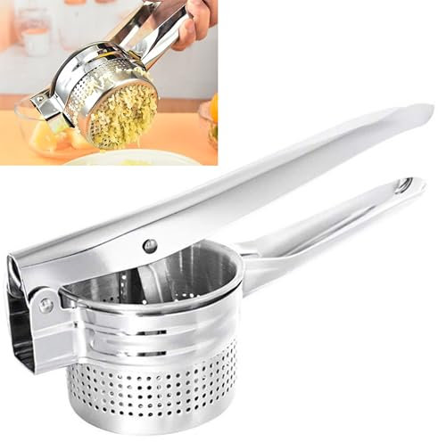 Syiyunran Machacador De Patatas Acero Inoxidable - 1 Pieza, Robusto pure Patatas, Gran Machacador, Exprimidor Manual Pasapures, Utensilio Cocina para Hacer puré Potato Masher Smasher