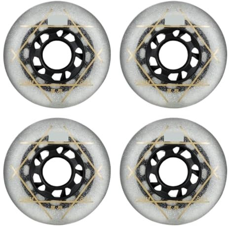 MOHUIED Inline Skate Rollen 88A PU verschleißfeste Inline-Skate-Räder, 4 Stück, 72 mm, 76 mm, 80 mm Rollen for Rollschuh-Skateboard-Wave-Board(White 80mm 4Pcs)