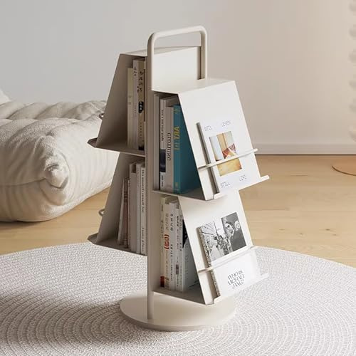 ZIHESY Bodenständer Prospektständer Metallgestell, Broschüren-Präsentationsständer Zeitschriftenhalter Aufbewahrungsregal, für Schlafzimmer Wohnzimmer Homeoffice(White)