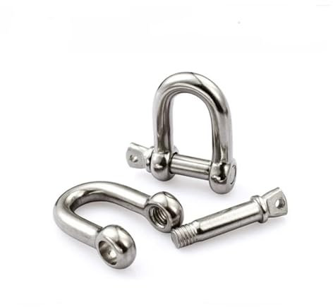 DLNTXFDG M4 M5 M6 M8 M10 M12 M14 M16 Gerader D-Schäkel Kurzer Brech-D-Rigging-Schäkelhaken aus Edelstahl(M6(5PCS))