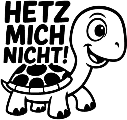 Samunshi® Schildkröte Hetz mich nicht! als Sticker für Fahranfänger Wohnmobil Camper Van Wohnwagen Caravan Motorrad Helm Autoaufkleber Sticker Fahrradaufkleber 20 x 18,6cm schwarz