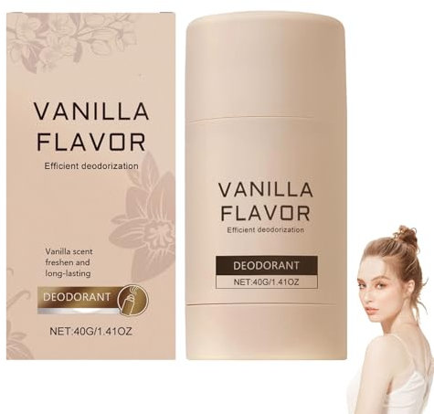 Déodorant corps en stick à la vanille, déodorant anti-transpirant naturel en stick, format voyage, parfum longue durée, fraîcheur 24 h, protection cutanée, roll-on pour femmes et hommes (1pcs)