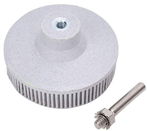 Marhynchus 3 Inch Bristle Disc, Rubber Polishing Grinding Wheel, Green 50#, Yellow 80#, White 120# Optional, Fits Most Electric Drills, Metal Fine Finishing, Cleaning, Polishing, Grinding, (White)