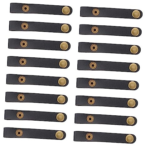 LABRIMP 24pcs Leather Cable Data Cable Holders for Cord Management in Desk Imitation Leather