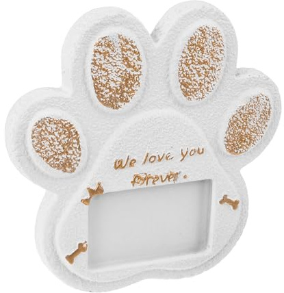 Tofficu Lapide per Cani Fatta a Mano 15x15 Cm, Pietra Commemorativa da Giardino Resistente alle Intemperie, Targa in Metallo per Lapide Animali Domestici, Ornamento Esterno per Tombe Cani