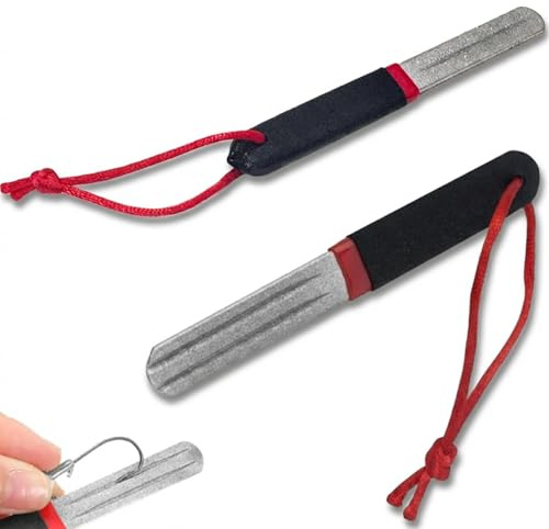 Autotide V-Groove Dart Sharpener - Diamond Grinding File with Dual & Single Groove (180 & 400 Grit), Portable Sharpening Tool for Darts & Fishing Hooks Outdoor Home Portable Stone File