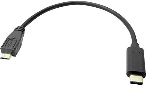 Goobay 67895 USB-C auf Micro USB B Handykabel / Micro USB 2.0 Type B Stecker / 480 Mbits Adapterkabel 2,5 Watt / Kupferleiter / Schwarz / 0,2 Meter