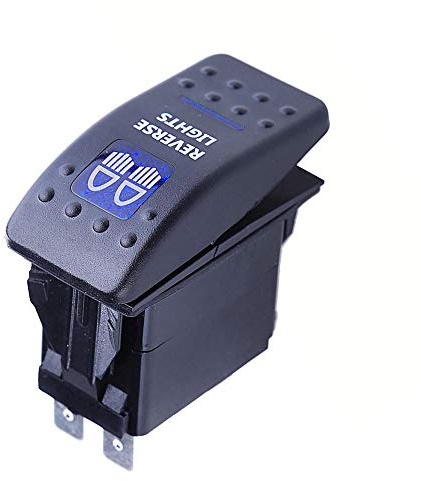 Mintice Auto 12V 20A Led Blu Luce Pannello Interruttore a Bilanciere Interruttore a Levetta Pulsante Cruscotto Impermeabile Camion 5Pin Reverse Light