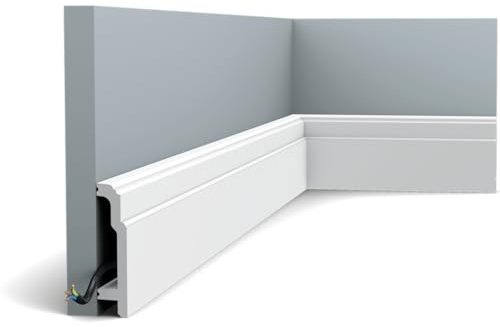 Pack de 4 mètres Plinthe sobre et intemporelle au design linéaire SX155 - L200 x H10,8 x L2,5 cm - ORAC DECOR