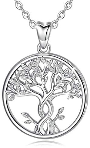 CELESTIA Damen Baum des Lebens Halskette 925 Sterling Silber Lebensbaum Anhänger Familienkette Freundschaft Schmuck Geschenke Mama Oma zum Muttertag