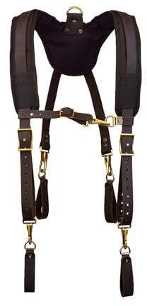 OX Pro Oil Tanned Leather Suspenders, Blue