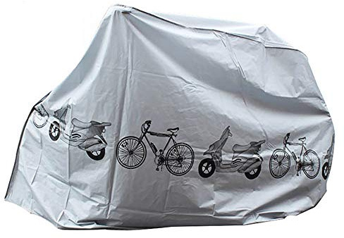 1PC Couvertures de vélo imperméable, Housses vélo poussière Pluie Protection UV étanche vélo Cover Intérieur Extérieur Gris
