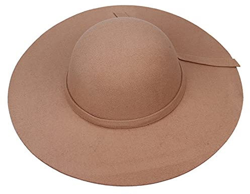 VPbao Wollhut mit breiter Krempe, Filz, Fedora-Hut, Damenhut, Schlenker-Glocke, Derby, Kirche, Party, Hüte – faltbar