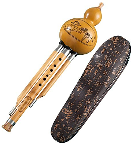 Kürbisflöte Aus Bambus Üben Sie Unterhaltung Hulusi Kinder Und Erwachsene Lernen Kürbisflöte Zu Spielen Orchester Flöte Instrument Geschenk (Color : Wood, S : C-Key)