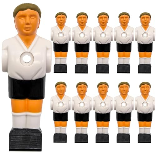 eyepower 11 Figure da Calciobalilla 16 mm - Maglia Germania Bianco Nero - Tavolo Calcio Giocatori Calcio Balilla Ricambi per Biliardino - Accessori Calcio Pezzi di Ricambio Omini da Calciobalilla
