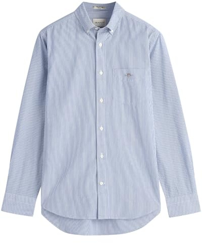 GANT Camisa para Hombre Reg Poplin Banker BD, Color Azul., XL