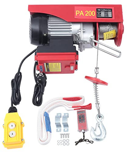 XDLYWUZIQ Palan électrique, Treuil De Télécommande De Grue Industrielle, Treuil électrique Portable De 440 LB avec Télécommande sans Fil Et Protection Contre Les Surcharges,PA200*20M