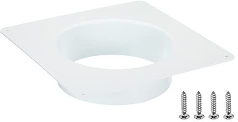 PATIKIL 6 Duct Connector Flange, Dryer Vent Wall Plate Square to Round Straight Ducting Plate for Air Heating Cooling Ventilation Exhaust Fan, White