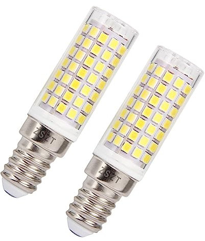 ZSZT Lampadine per cappa cucina LED E14 8W, Equivaleni a 75W Bianco Freddo 6000K AC220-240V Piccola vite di Edison, compatte nelle dimensioni, 2 Pezzi