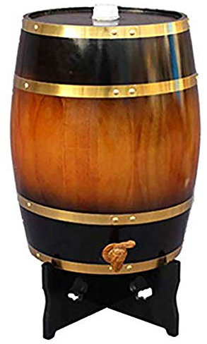 FLEAGE Barril de Vino de Roble, Mesa de exhibición de Estante de Almacenamiento de Madera, almacene su Propio Whisky, Cerveza, Vino, Brandy, Ron (5L)