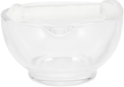 TOPBATHY Juego 1 Set Mortero de Vidrio Pilón Ergonómico para Triturar Ajo y Especias Cocina