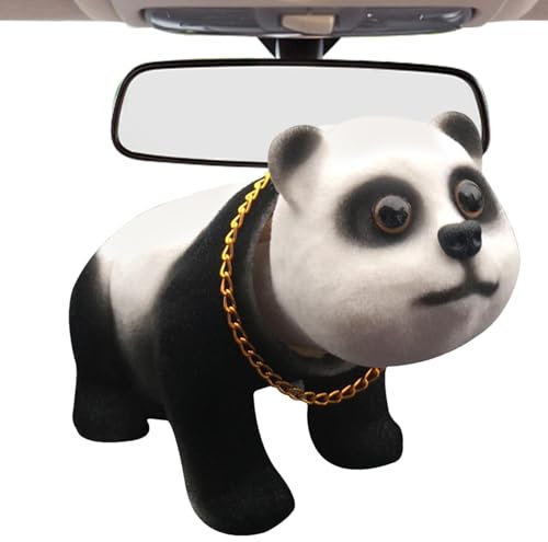 syayw Panda für Auto-Armaturenbrett, Bobblehead-Dekoration, Panda-Spielzeug, Schreibtisch-Ornament, Armaturenbrett, Dekoration
