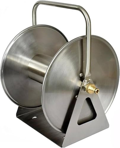 Taifuan Heavy Duty Stainless Steel Garden Hose Reel,Wall/Floor Mounted Metal Water Hose Reel,Garden Hose Reel Stand,Water Hose Holder & Storage For Outdoor Gardening,for Outside Yard Lawn Garden