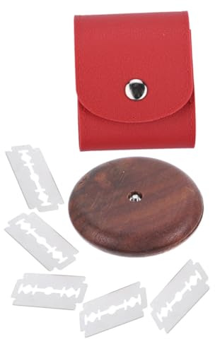 Cabilock Coupe-pain Boiteux Lame Extra Tranchante En Bois De Noyer, Outil De Façonnage Panure, Set Complet 5 Lames, Paquet En Cuir Rouge, Adapté à La Cuisson Et à La Boulangerie